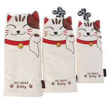 Cartoon Animal Cat Lucky Kitty Golf Club Head Covers Headcover Driver Fairway Wood Hybrid Covers Set 2024 - buy cheap