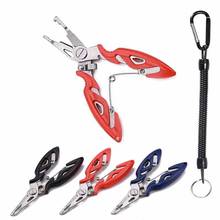 Fishing Pliers Stainless Steel Hook Remover Fishing Line Scissors Braided Line Cutters Split Ring Opener with Lanyard 2024 - buy cheap