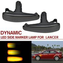 Smoked Lens Amber Full LED Dynamic Front Side Marker Lights for Mitsubishi Lancer Evo X Mirage Outlander Sport 2011-2020 2024 - buy cheap