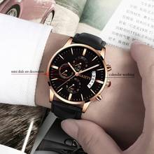 2020 relogio masculino watches men Fashion Sport Stainless Steel Case Leather Band watch Quartz Business Wristwatch reloj hombre 2024 - buy cheap