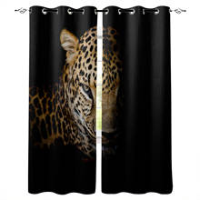 Leopard Animal Black Window Interior Curtain Valance Door Room Drape for Kitchen Living Room Bedroom Decoration Curtains 2024 - buy cheap