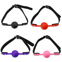 Adult Games BDSM Gag Ball Mouth Gag Couple Silicone Gag Ball Fetish Mouth Restraints Sex Ball Harness Strap Gag 2024 - buy cheap