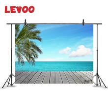 LEVOO Photographic Backdrop Summer Sea Cloud Palm Leaves Wooden Photography Background Photo Studio Shoot Props Photophone 2024 - buy cheap