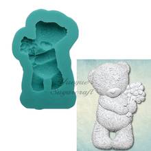 Molde de silicone de urso para fondant, ferramentas de decoração de bolo, forma de pasta de goma de chocolate 2024 - compre barato