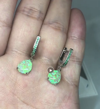 925 Sterling Silver Natural Opal Earrings Water Drop Shaped Green Zircon Natural Stone Women Drop Earrings Fashion Jewelry 2024 - buy cheap