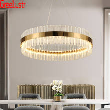Candelabro Led dorado moderno, lámpara colgante de cristal de lujo, iluminación interior para sala de estar, Loft, Lustres 2024 - compra barato
