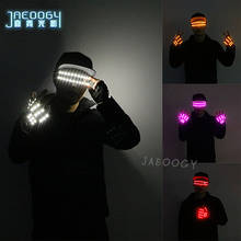 Birthday party LED Gloves Stage DJ Performance Glowing Glasses Halloween Night Field Fluorescent Dancing Lights Costume Props 2024 - buy cheap