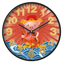 Red Large Wall Clock Living Room Cartoon Pig Metal Office Kitchen Clocks Bedroom Silent Kids Room Shabby Chic Home Decor Europe 2024 - buy cheap