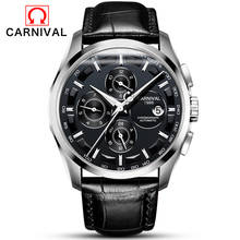 CARNIVAL Top Brand Automatic Mechanical Men Wristwatches Fashion Luxury Leather Strap Watch Waterproof Sapphire Clock Relogio 2024 - buy cheap