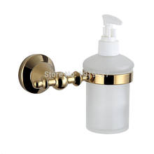 Vidric-dispensador de jabón líquido montado en la pared, accesorio de baño de latón chapado en oro, de titanio 2024 - compra barato