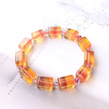 Natural Yellow Fluorite Quartz Bracelet Clear Rectangle Barrel Beads 12x10mm Women Men Watermelon Fluorite AAAAA 2024 - buy cheap