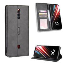 Funda con tapa de lujo para ZTE Nubia Red Magic 5G, billetera de cuero PU, funda de adsorción magnética para bolsas de teléfono Red Magic 5S Magic5G 2024 - compra barato