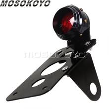 Luz LED trasera de freno integrada para motocicleta, soporte de luz trasera de matrícula para Harley Cafe Racer Cruiser Yamaha personalizado, color negro 2024 - compra barato