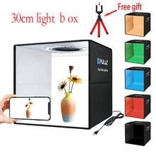 Mini caixa de luz dobrável para fotografia puluz de 30cm, caixa de luz de led para fotografia, kit de sessão de fotos de esúdio, tenda, novo cenário de 6 cores 2024 - compre barato