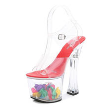 Mclubgirl sapatos de cristal femininos, cunha de plataforma impermeável antiderrapante de verão, festa sexy para mulheres 2024 - compre barato