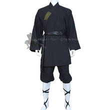 Black Cotton Shaolin Monk Suit Martial arts Tai chi Uniform Wing Chun Kung fu Clothes Boys and Girls Gongfu Sets 2024 - buy cheap