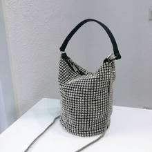 new Bling crystal clutch evening bag Women 2020 Luxury designer Korean green Rhinestone bucket shoulder bag wedding party ladies 2024 - buy cheap