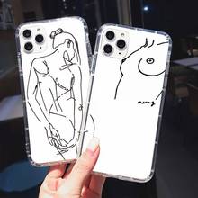 Funny Abstract Art Lines Fashion Phone Case Transparent for iPhone 11 12 mini pro XS MAX 8 7 6 6S Plus X 5S SE 2020 XR 2024 - buy cheap