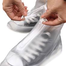 Capa para sapatos impermeável em borracha branca, acessórios de botas elásticas com fundo antiderrapante, equipamento de chuva reutilizável para crianças e adultos, unissex 2024 - compre barato