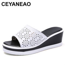 Ceyaneao-sandalias para mujer con plataforma cuña de corcho, zapatos de verano, calzado de playa, sin cordones, e016 2024 - compra barato