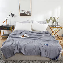 Colcha de fibra de verano, edredón fino de aire acondicionado gris, manta a cuadros, colcha acolchada para cama doble, cubierta de cama 2024 - compra barato