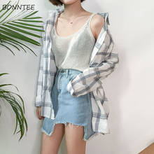 Shirts Women Long Sleeve Loose Casual Plaid Blouses Classic Basic All-match Hip Hop Womens Korean Style Fashion Daily Harajuku 2024 - buy cheap