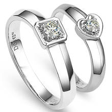 14K Au585 White Gold Ring Lovers Wedding Anniversary Engagement Ring Heart Round Moissanite Diamond Casual Classic TRENDY 2024 - buy cheap