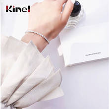 Kinel-pulsera de plata de ley 925 auténtica para mujer, brazalete de Circonia cúbica, joyería de plata de lujo para boda 2024 - compra barato