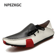 2020 New Leather Mens Loafers Fashion Shoes Handmade Moccasins Soft Leather Slip on Men's Boat Shoe PLUS SIZE 38~47 2024 - buy cheap