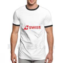 Swiss T Shirt Print For Men Cotton New Cool Tee Boeing Airplain Airplane 737 787 747 777 A380 A320 Logo Boeing Logo Airbus 2024 - buy cheap