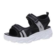Fashion Beach Sandals Women White Open Toe Home Sandal 2022 New Casual Black Hook Loop Platform Shoes Woman House Slides 2024 - buy cheap