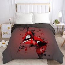 3D Duvet Cover with Zipper Comforter Blanket Quilt Cover 240x220/90/135/150 Fashion Bedding Bag Red Kiss Drop ship 2024 - buy cheap