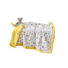 Желтое летнее стеганое одеяло с Микки Маусом для детей, декор для спальни, хлопковое стеганое одеяло, королева 150*200 120*150 см, стеганое постельное белье 2024 - купить недорого