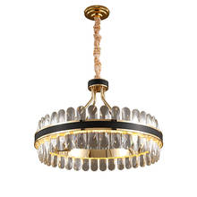 luxury living room crystal chandelier LED creative leather restaurant chandelier modern designer bedroom lamps 2024 - buy cheap