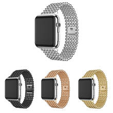 Correa de cuentas de moda para Apple Watch, pulsera de 38mm, 40mm, 42mm y 44mm de acero inoxidable para Apple iWatch Series 2 3 4 5 6 SE 2024 - compra barato