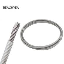 Overall Dia.0.4/0.5/0.6/0.8/1/1.2/1.5/2/3/4/5/6/8MM 304 Stainless Steel Wire Rope PVC Plastic Coated With SS304 Wire Rope Inside 2024 - buy cheap