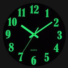 Wooden Luminous Wall Clock Silent Vintage Glowing in The Dark Wall Clock Digital Wood Clocks for Kitchen Living Room Decor 2024 - buy cheap