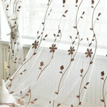 Занавески с вышивкой в пасторальном стиле для спальни, оконные занавески с белыми краями для гостиной, прозрачные, для окон 2024 - купить недорого