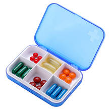 Portable 6 Cells Travel Damp-proof Pill Medicine Drug Storage Case Box Container 4 colors 1Pc 2024 - buy cheap
