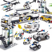 City Swat Police Team Helicopter Boat Car Model Building Blocks Figures Technical Weapon Enlighten Bricks Toys Children Gift 2024 - buy cheap