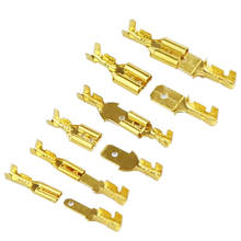 100Pcs/lot 2.8/4.8/6.3mm Female and male Crimp Terminal Connector Gold Brass/Silver Car Speaker Electric Wire Connectors Set 2024 - buy cheap