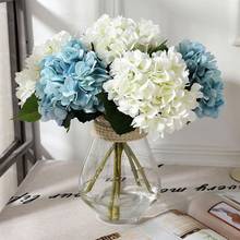 5 Heads Simulation Hydrangea Artificial Flower Bouquet Color Artificial Hydrangea Flower Wedding Party Home Decoration 2024 - buy cheap