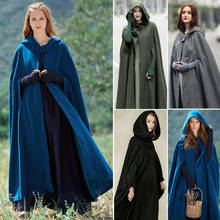 Autumn Winter Women Single Button Cloak Designer Female Vintage Thick  Hooded Solid Floor-Length Medieval Long Cape Overcoats 2024 - buy cheap