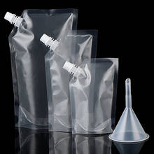 Bolsa de plástico transparente con boquilla, botella de plástico duradera reutilizable para bebida líquida, bolsa de embalaje sellada, portátil 2024 - compra barato