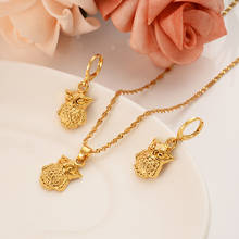 png gold owl Pendants Animal pendant necklace earrings Fashion Jewelr sets For Women Accessories charms girl kids gift 2024 - buy cheap