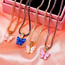 JJFOUCS сверкающие кубические циркониевые ожерелья с подвеской в виде бабочки для женщин Корейский модный Чокер ожерелья обручальные ювелирные изделия для вечерние 2024 - купить недорого