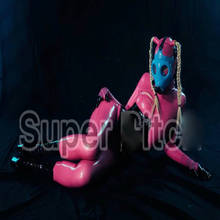 future technology Sexy Pink leather costume Christmas bar gogo party Super girl mask costume 2024 - buy cheap