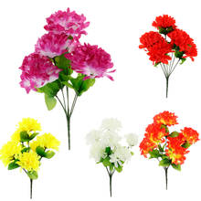 Artificial Silk Chrysanthemum Flower Bouquet Simulation Flowers Cemetery Graveside Flowers Home Decor Memorial Grave Flower 2024 - buy cheap