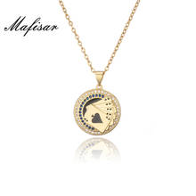 Mafisar-collar con colgante de póker Lucky Flush para hombre y mujer, cadena de oro AAA CZ, collar para hombre, joyería para FIESTA DE BUENA SUERTE 2024 - compra barato