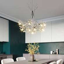 Lustre flor de led, moderno, g4, luz de suspensão, restaurante, sala de estar, decoração, cristal, luminária para quarto 2024 - compre barato